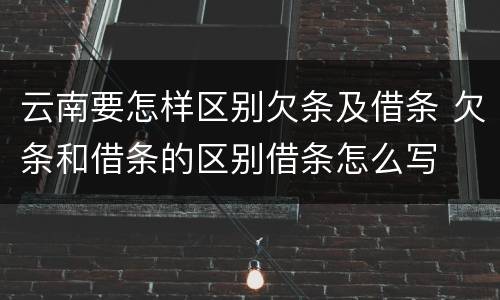 云南要怎样区别欠条及借条 欠条和借条的区别借条怎么写