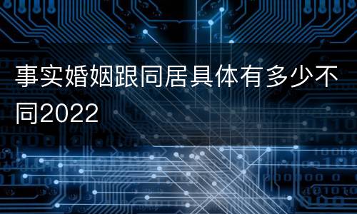 事实婚姻跟同居具体有多少不同2022