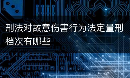 刑法对故意伤害行为法定量刑档次有哪些