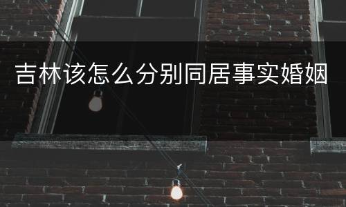 吉林该怎么分别同居事实婚姻