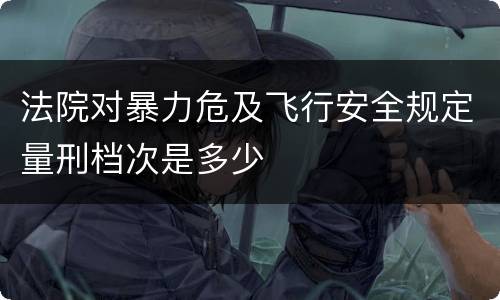 法院对暴力危及飞行安全规定量刑档次是多少