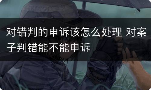对错判的申诉该怎么处理 对案子判错能不能申诉