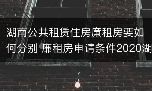湖南公共租赁住房廉租房要如何分别 廉租房申请条件2020湖南