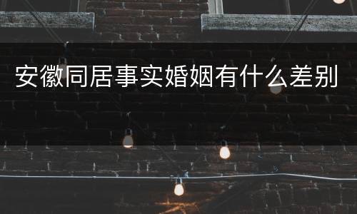 安徽同居事实婚姻有什么差别