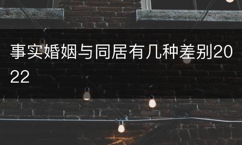 事实婚姻与同居有几种差别2022