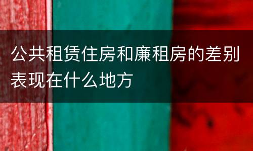 公共租赁住房和廉租房的差别表现在什么地方