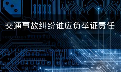 交通事故纠纷谁应负举证责任