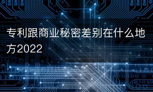 专利跟商业秘密差别在什么地方2022