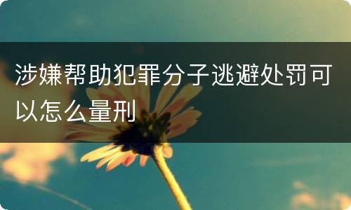 涉嫌帮助犯罪分子逃避处罚可以怎么量刑