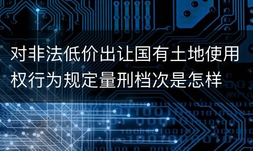 对非法低价出让国有土地使用权行为规定量刑档次是怎样