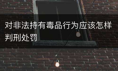 对非法持有毒品行为应该怎样判刑处罚