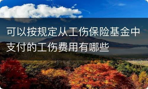 可以按规定从工伤保险基金中支付的工伤费用有哪些