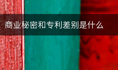 商业秘密和专利差别是什么