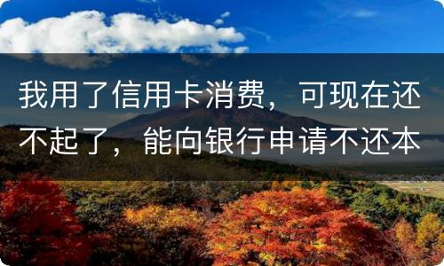 我用了信用卡消费，可现在还不起了，能向银行申请不还本金只还利息的吗