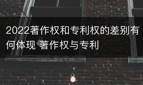 2022著作权和专利权的差别有何体现 著作权与专利