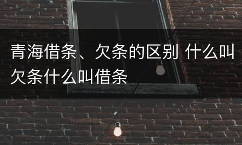 青海借条、欠条的区别 什么叫欠条什么叫借条