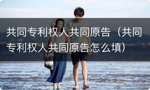 共同专利权人共同原告（共同专利权人共同原告怎么填）