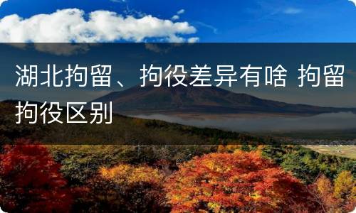 湖北拘留、拘役差异有啥 拘留拘役区别