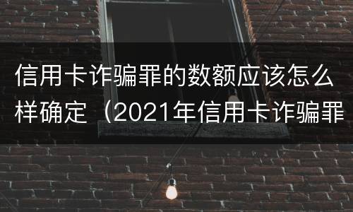 信用卡诈骗罪的数额应该怎么样确定（2021年信用卡诈骗罪怎么认定）