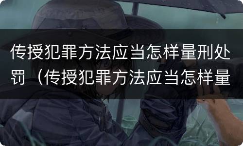 传授犯罪方法应当怎样量刑处罚（传授犯罪方法应当怎样量刑处罚）