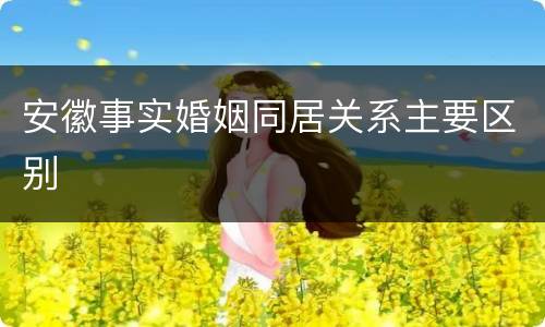 安徽事实婚姻同居关系主要区别