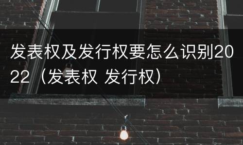发表权及发行权要怎么识别2022（发表权 发行权）