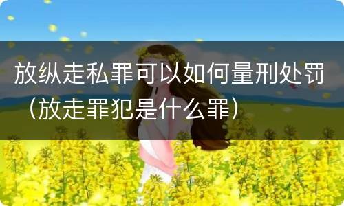 放纵走私罪可以如何量刑处罚（放走罪犯是什么罪）