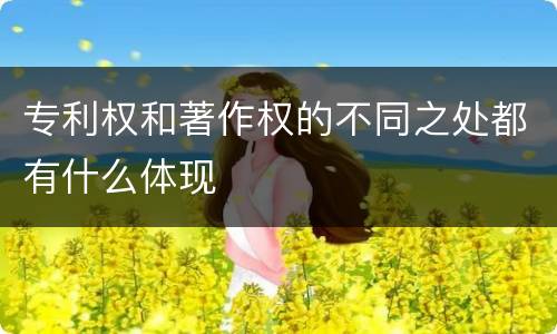专利权和著作权的不同之处都有什么体现