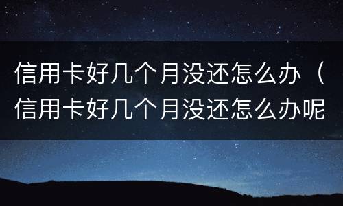 信用卡好几个月没还怎么办（信用卡好几个月没还怎么办呢）