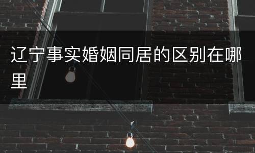 辽宁事实婚姻同居的区别在哪里