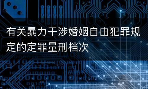 有关暴力干涉婚姻自由犯罪规定的定罪量刑档次