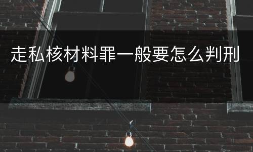 走私核材料罪一般要怎么判刑