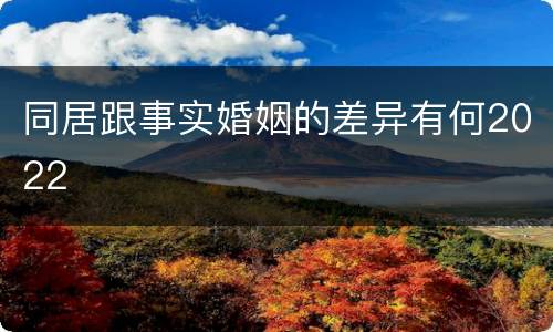 同居跟事实婚姻的差异有何2022