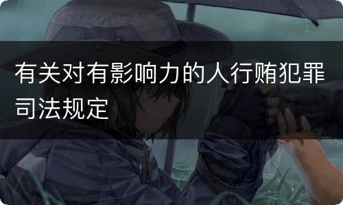 有关对有影响力的人行贿犯罪司法规定