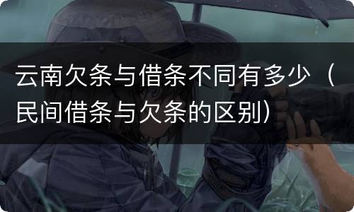 云南欠条与借条不同有多少（民间借条与欠条的区别）