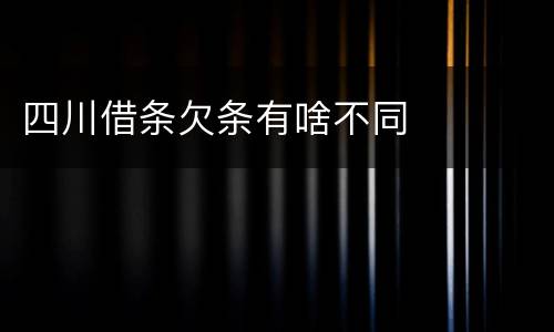 四川借条欠条有啥不同
