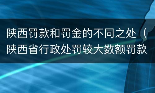 陕西罚款和罚金的不同之处（陕西省行政处罚较大数额罚款标准）
