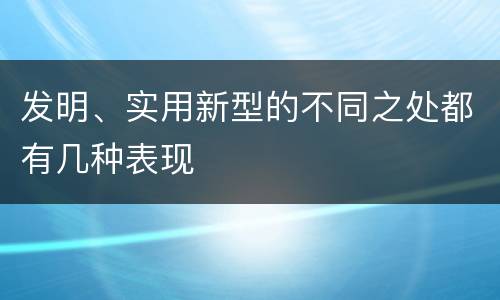 发明、实用新型的不同之处都有几种表现