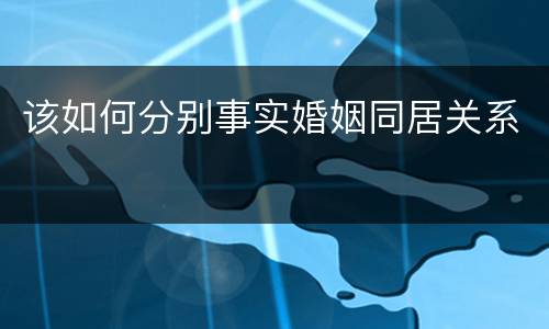 该如何分别事实婚姻同居关系