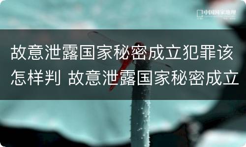 故意泄露国家秘密成立犯罪该怎样判 故意泄露国家秘密成立犯罪该怎样判刑