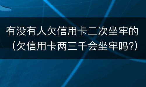 有没有人欠信用卡二次坐牢的（欠信用卡两三千会坐牢吗?）