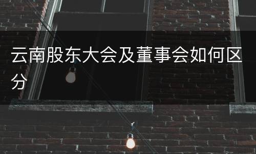 云南股东大会及董事会如何区分