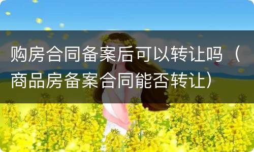 购房合同备案后可以转让吗（商品房备案合同能否转让）