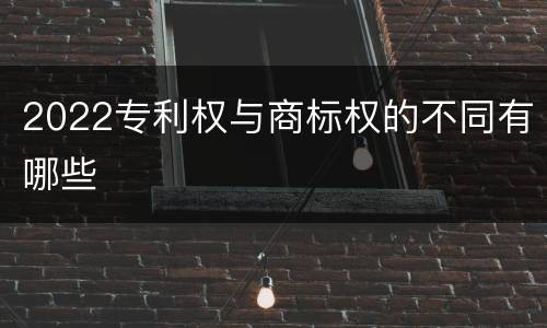 2022专利权与商标权的不同有哪些