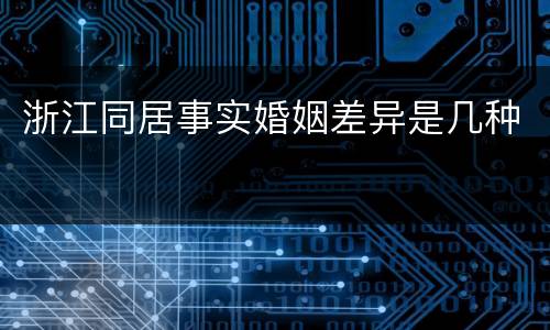 浙江同居事实婚姻差异是几种