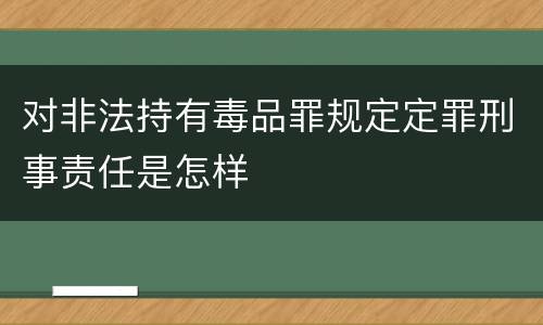 对非法持有毒品罪规定定罪刑事责任是怎样