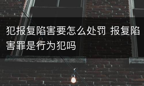 犯报复陷害要怎么处罚 报复陷害罪是行为犯吗