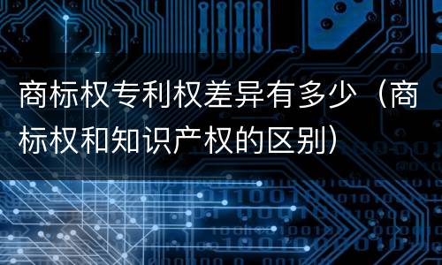 商标权专利权差异有多少（商标权和知识产权的区别）