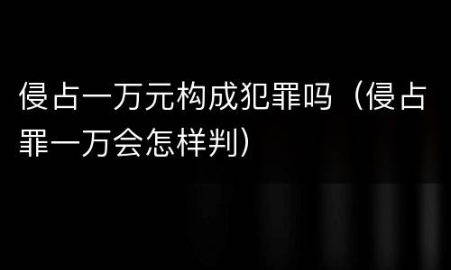 侵占一万元构成犯罪吗（侵占罪一万会怎样判）