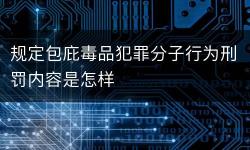 规定包庇毒品犯罪分子行为刑罚内容是怎样